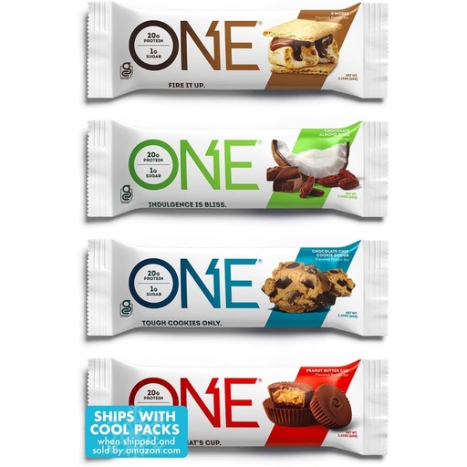 [BRSW2GIDBUBQO3Y3] ONE Protein Bars, Chocolate Lovers Variety Pack, Gluten Free Protein Bars with 12g Protein and 1g Sugar, Pantry Staples, 2.12oz (12 Count)