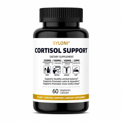 [BRSRGCYDOAHGOFD3] Cortisol Supplements for Women- Ashwagandha, L-Theanine & Passion Flower, Melatonin-Free Formula for Healthy Stress Response, Calm, Relaxation & Restful Sleep, Lab Tested, 60-Day Supply