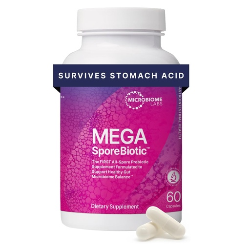 [BRSWGBQDO4ORYYL4] Microbiome Labs MegaSporeBiotic Probiotics for Women & Men - Spore-Based Probiotic for Gut Health & Digestive Support - Shelf-Stable, Travel-Friendly, Mens & Womens Probiotics (60 Capsules)