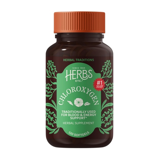 [BRSWIGQRCIJQMGA7] Herbs Etc. ChlorOxygen Chlorophyll Concentrate Softgels, 120 Count | Concentrated Chlorophyll for Detoxification, Deodorizing, Skin, Gut, and Energy Support Without Caffeine, Gluten-Free