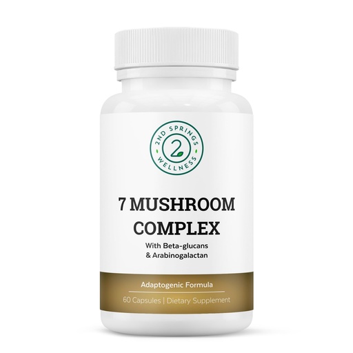 [BRSROHD4CR6GOC3H] Organic Mushroom Complex - 7 Mushroom Supplement - Immune Support Nootropic & Adaptogenic Supplement with Lion's Mane, Chaga, Maitake, Shiitake, Reishi, Turkey Tails, Cordyceps Capsules