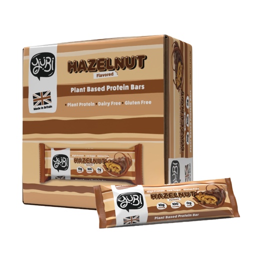[BRSROEAHOIFAMFLZ] YuBi Bars - Hazelnut Protein Bars - 100 Calories, 10g of Protein, 0g of Sugar, Low Carb, Palm Oil Free/Non-GMO, Gluten Free, Dairy Free, Healthy Snack, Non-GMO - 14.8oz (12 Pack, Hazelnut)