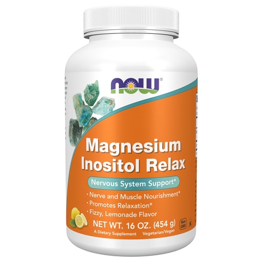 [BRSWECQRPIBWEF3F] NOW Foods Supplements,powder Magnesium Inositol Relax, Nervous System Support*, Fizzy Lemonade Flavor, 16-Ounce