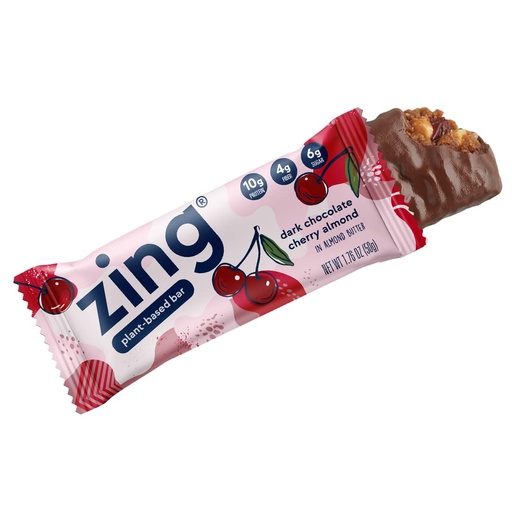 [BRSW2AQTAEBRA2Q4] Zing Bars Plant Based Protein Bar, Dark Chocolate Cherry Nutrition Bar, 10g Protein, 6g Fiber, Vegan, Gluten Free, Soy Free, Non GMO, 12 count