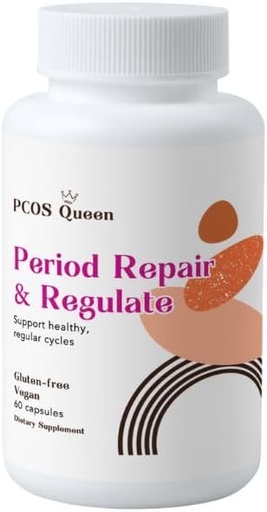 [BRSROCQ5AV5WG3LO] Aldizkako konponketa eta erregulazioa - Hormona-balantzearen osagarri emea periodo irregularretarako - Vegan formula Menstrual ziklo erregularra, Cramps, Skin Health - 1 botila