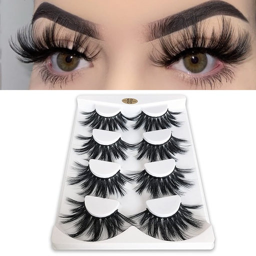 [BRSWGCYBAUGRQ3IY] MIKIWI 25mm Lashes, Dramatic 6D Faux Mink Lashes, Fluffy Volume Eyelashes, Thick Crossed Lashes, Long Faux 25mm Mink Lashes (6D4-05)