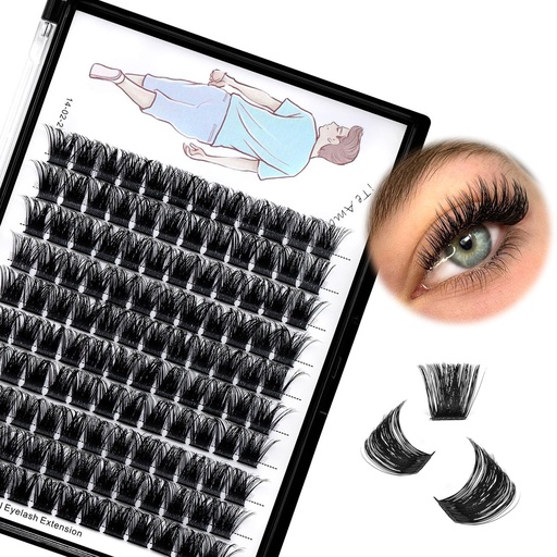 [BRSW2ZLROR7GCHT6] Large Tray-Grafted Wide Stem Individual False Eyelashes Thick Base 120 Clusters D Curl Natural Long Volume Eye Lashes Extensions Dramatic Look 8-20mm Available (14mm)