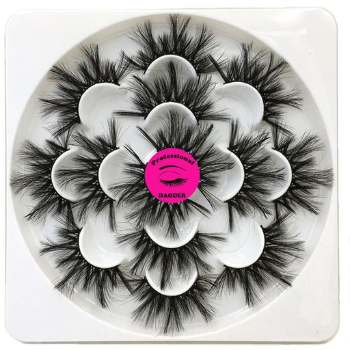 [BRSWGCQFOEDRSFL2] DAODER Lashes 25mm Mink Lashes Fluff Thick Long Big Wispy False Eyelashes Dramatic Light Soft Bold Fake Eye Lashes Pack 7 Pairs