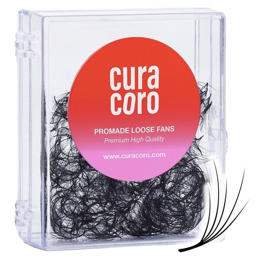 [BRSREFAOBUNBUA37] Curacoro Camellia Promade Fans - Handmade Volume Promade Eyelashes Fans 5D to 10D, C CC D Curl, Thickness 0.03~0.07mm, 7-14mm Mix Lengths, Professional Long-Lasting Promade Lash Fans