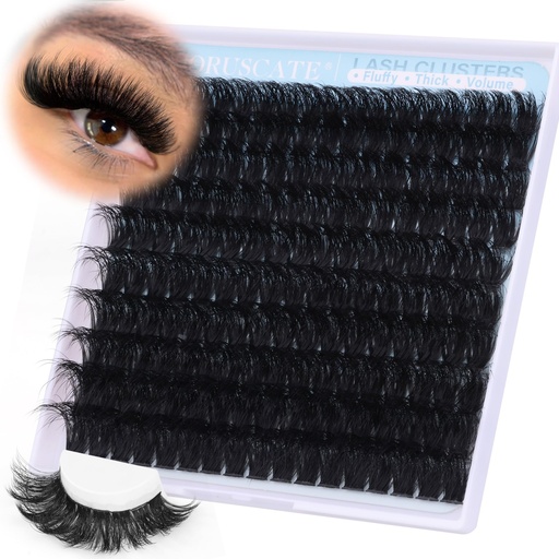 [BRSRA2YYOUBBEG35] Fluffy Lash Clusters Long Eyelash Clusters, 180D Thick Cluster Eyelash Extensions 14-20mm Individual Lashes Look Like Lash Extension 170pcs Dramatic Eyelashes DIY Volume Lashes Strip