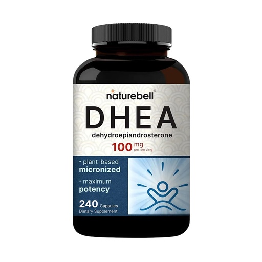 [BRSWGZQYOEBB633X] NatureBell DHEA 100mg - 240 Capsules - DHEA Supplement for Energy Levels, Immune Health & Healthy Aging Support - Highly Bioavailable* - Non-GMO & Gluten Free