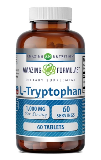 [BRSWKZIGOUDWO2I3] Amazing Formulas L-Tryptophan 1000mg 60 Tablets Supplement | Non-GMO | Gluten Free | Made in USA
