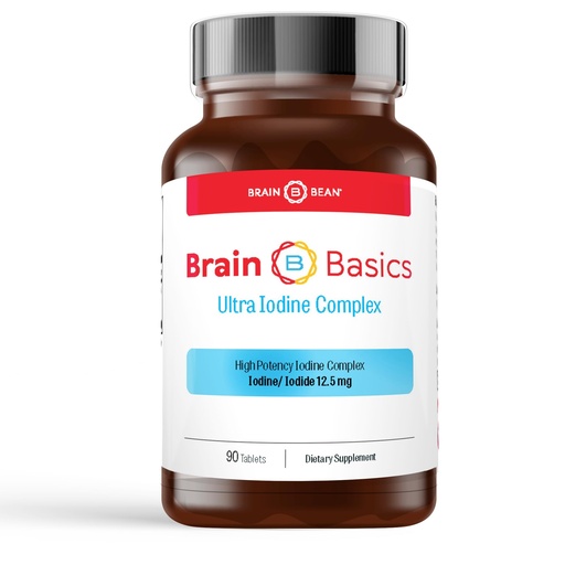 [BRSWGAQTPJ5WEDYV] Brain Basics Ultra Iodine Complex Supplement for Thyroid Support, Iodine and Potassium Iodide in One, Iodine Supplement for Thyroid and Brain Health, 12.5 mg Iodine and Potassium Iodide - 90 Tablets