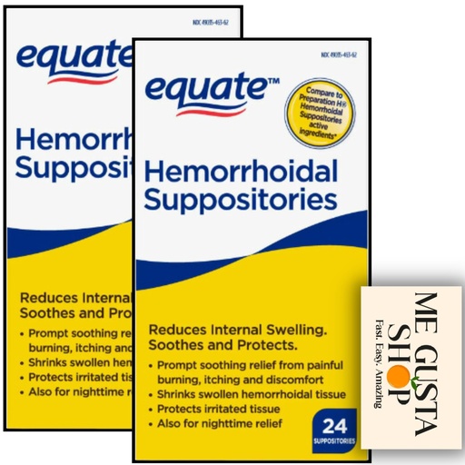 [BRSRO2YQBBYBQDTF] Equate Hemorrhoidal Suppositories 24 Ct Pack of 02 48 Total Includes + me Gusta Sticker