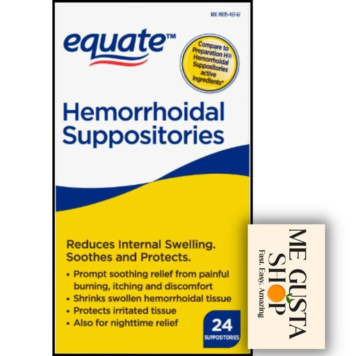 [BRSROFIPAABRSCDP] Equate Hemorrhoidal Suppositories 24 Ct Pack of 01 24 Total + me Gusta Sticker