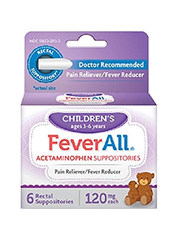 [BRSWKZA3OYHQKCLM] FeverAll Acetaminophen Suppository for Kids, Pack of 4