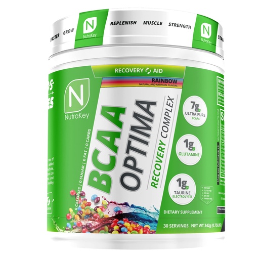 [BRSWGEI7BYIRGADP] NutraKey BCAA Optima Post Workout Recovery Complex, No Sugar, No Carb, Recovery Aid, Rainbow