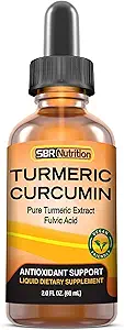 [BRSWKHYKCYIGGC35] Max Absorption Liquid Turmeric Curcumin Drops | for Joint, Back, Ache, Digestion Support | Liposomal Organic Turmeric Root Extract with Fulvic Acid | Vegan, Non-GMO, Made in USA