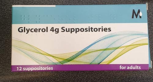 [BRSWIYDQPN5GG2T6] Glycerin gycerol suppositories 4g for adults 12 by glycerin gycerol bp