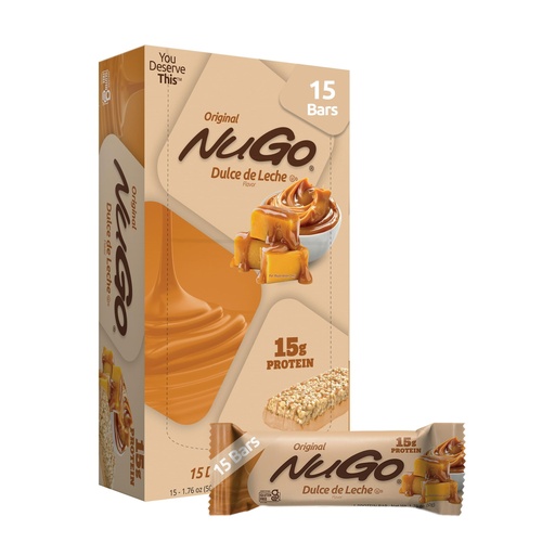 [BRSREFQHB4IGMEYZ] NuGo Original, Dulce De Leche, 15g Protein Bar, Gluten Free, 15 Ct