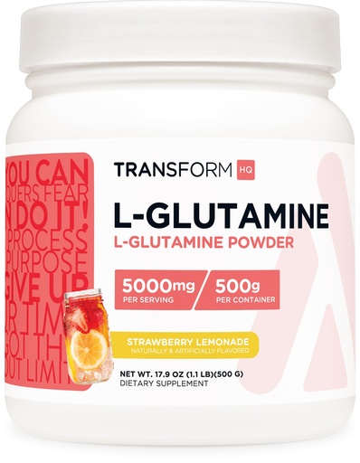 [BRSROAQZOIFWECYV] TransformHQ L-Glutamine Powder 500g (Strawberry Lemonade) - Gluten Free, Non-GMO