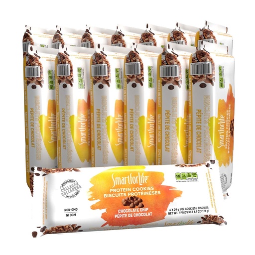 [BRSWIYLROQHR23T2] Smart for Life High Protein Cookie Diet - Chocolate Chip 2 Weeks Total Supply - Low Carb Cookies Meal Replacement - High Fiber Cookies - On-the-Go Snack