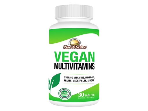 [BRSWKHYQBYOQGFD7] Rise-N-Shine Vegan MultiVitamins Complete Daily MultiVitamin and MultiMineral for Men and Women with Over 80 Vitamins, Minerals, Fruits, Vegetables and More 30 Count
