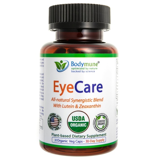 [BRSRAGA6C54A2CY4] Bodymune Advanced EyeCare | USDA Organic Eye Health Supplement with Lutein & Zeaxanthin | Maqui, Goji & Sea Buckthorn Extracts | 30-Day Supply | Vegan, Non-GMO, Made in USA