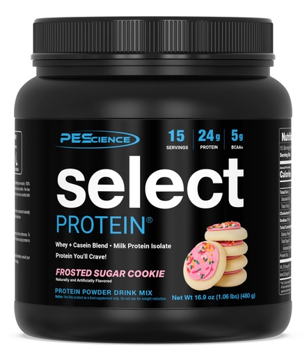 [BRSRGCYPCQFWM334] PEScience Select Protein Powder, Whey and Casein Blend, Lean Protein Powder for Women and Men, Low Calorie, Low Carb, Keto Friendly, Gluten Free, Frosted Sugar Cookie - 15 Servings