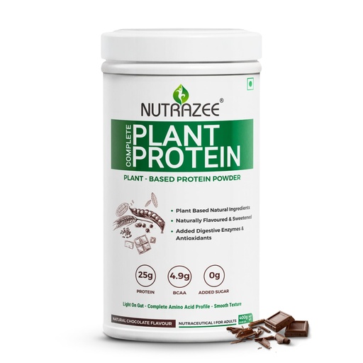 [BRSWY2YEPMIQKDLX] Nutrazee 100% Plant Protein Powder Vegan - for Men & Women, Natural Chocolate Flavour, Gluten & Lactose Free, Added Digestive Enzymes & Antioxidants (1kg, 28 Servings)