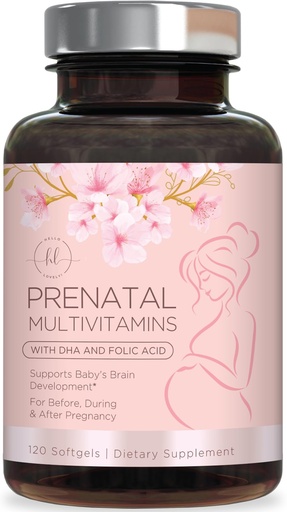 [BRSROGL5OV6RYHTP] Prenatal Vitamins for Women with Folic Acid + Omega 3 DHA for Fetal Development Support - Prenatal Vitamin Supplement For Mom & Baby - Daily Pregnancy Multivitamin Nutritional Support - 120 Softgels