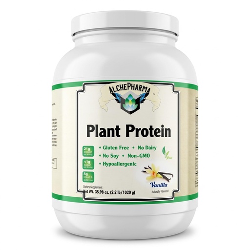 [BRSWYFL2CECGCCA7] Plant Protein (Premium Blend) - No Soy, Hypoallergenic, No Grit (Featuring Omega 3 Rich Sacha Inchi and Chia) - 2.2 lb (1020g) - Vanilla