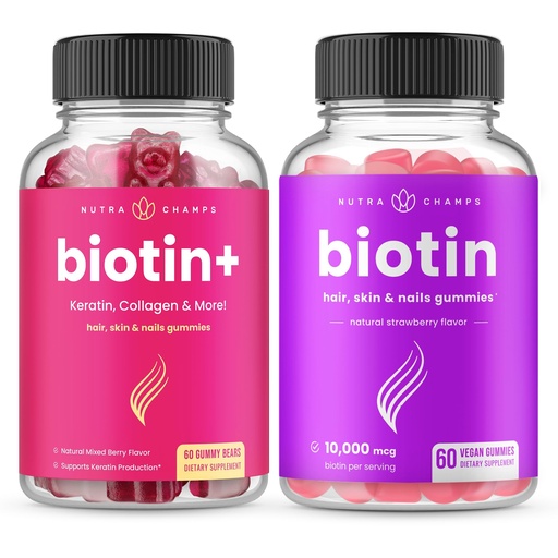 [BRSRAZT4DJ4GAFD2] NutraChamps Biotin+ & Biotin. The Complete Duo for Hair, Skin and Nails.
