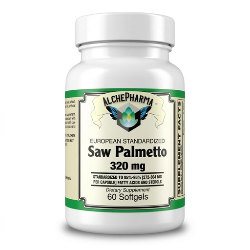 [BRSW22Q3BZYRECDB] Saw Palmetto Extract 320 mg. (European Standardized to 85%-95% Fatty Acids and Sterols) (60 Softgels)