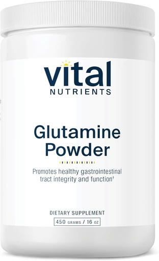 [BRSWIYQFPIFBMGD2] Vital Nutrients Glutamine Powder - Healthy Gastrointestinal Tract Function - Gluten, Dairy, Soy Free - Non-GMO - 450g/16 oz L-Glutamine Powder