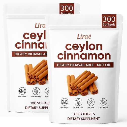 [BRSRGEITB56WKEIU] LIRAE Ceylon Cinnamon Softgels with MCT Oil – 300 Softgels – True Ceylon Cinnamon Supplement – Non-GMO, Gluten Free – Gentle Daily Wellness Support (2)