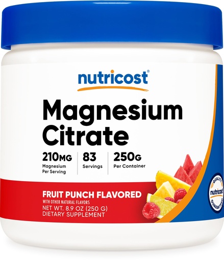 [BRSW2ZA5OEPBQE3V] Nutricost Magnesium Citrate Powder (Fruit Punch, 250 Gram)