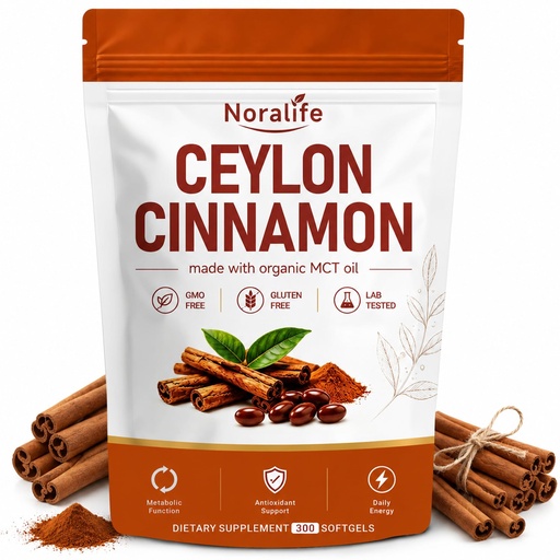 [BRSRYZ34B4OREHT7] Noralife Ceylon Cinnamon, Ceylon Cinnamon with Mct Oil, 300 Softgels