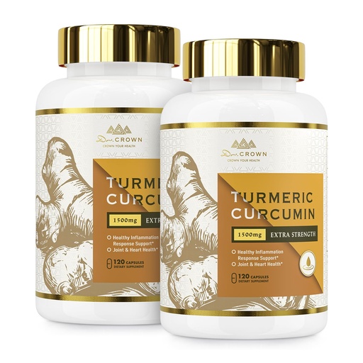 [BRSRGZYZCN5A43DG] Turmeric Curcumin Supplement 1,500mg, 95% Standardized Curcuminoid with Ginger, MCT Oil, & Black Pepper for Better Absorption, for Antioxidant & Joint Support, 240 Capsules