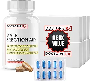 [BRSROCA6PIFWKHTD] Doctor's RX Pills for Men Fast Acting Pills | Rated Male EnIargement Support | Extreme Blood-Flow to Strengthen & Grow Stiffer Hard-On's | 19 Powerful Ingredients for Men | Strong Dosage - 60 Pills
