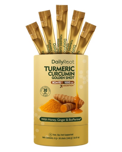 [BRSRGBAHOEMAAHLA] Turmeric Shot - Liquid Curcumin 1000mg BCM-95® with Honey, Ginger & BioPerine® - Capsule-Free Format - 30 Daily Shots