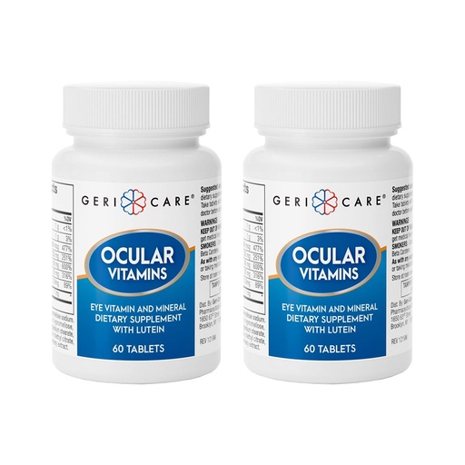 [BRSRECT7OIJQMH3J] GeriCare Ocular Vitamins, Eye Vitamins and Minerals with Lutein, Dietary Supplement Tablets, 60 Count (Pack of 2)