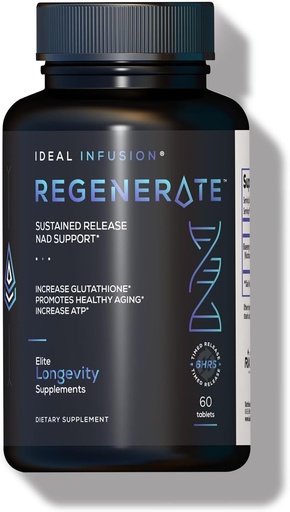[BRSROZQ2AFYB6HLH] Regenerar suplemento de liberación sostenida para NAD & NR Biosynthesis, Boost ATP, NAD+, Glutathione: Cardiovascular Health & Muscle Vitality (60 Servings) Vegan