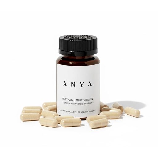 [BRSRAZ35CV5B4YA7] ANYA Postpartum Multivitamin, Postnatal Vitamin for Women Breastfeeding, 30 Capsules - Vitamins A, C, D3, Zinc, B12, Biotin, Folate and Iron - 100% Vegan, Non-GMO, Gluten Free, Baby Shower Gifts