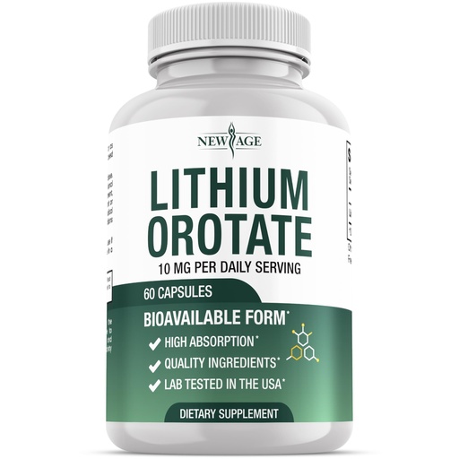 [BRSRYYAPC4GWYCTV] Lithium Orotate 10mg | 5mg Per Capsules | High Bioavailability Trace Mineral | Promotes Healthy Aging, Supporting Brain Supplement | 60 Veggie Capsules