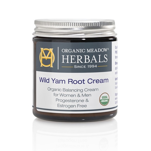 [BRSRGZA2CUDQMHTG] Organic Meadow Herbals Wild Yam Root Cream - USDA Certified Organic Balancing Cream for PMS & Menopause Relief - Estrogen & Progesterone-Free, Handmade, Woman-Owned & Operated Since 1994 (4 oz)