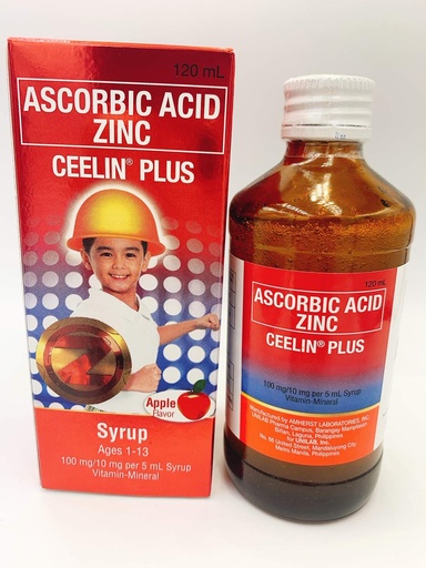 [BRSWIHQQC4DRWADM] Ceelin Plus Ascorbic Acid Zinc Ages 1-13 yrs old 120mL
