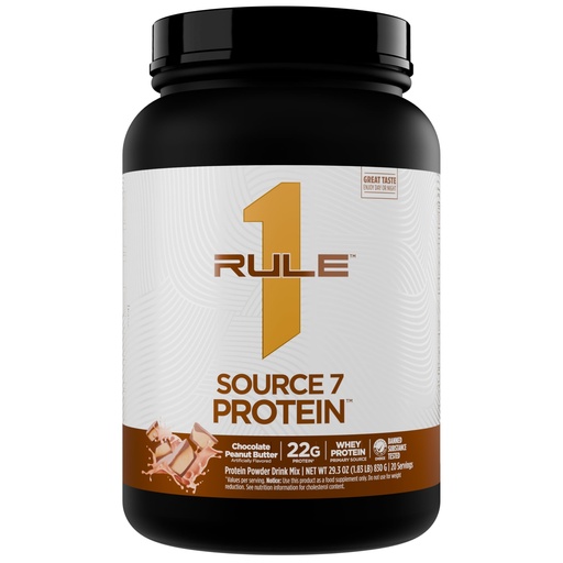 [BRSROBARBZYWYE36] Rule 1 Proteins Source 7 Protein, Chocolate Peanut Butter, 20 Servings | Decadent Flavor, Velvety Smooth Texture, 22g Anytime Protein, and 10g Naturally Occurring EAAs from 7 Premium Sources