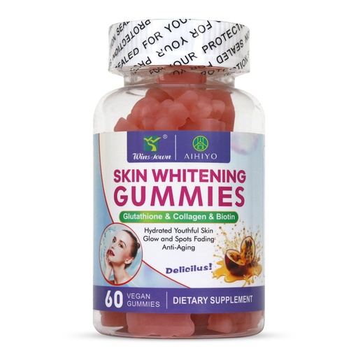 [BRSREAQ6A4HWYCDK] AIHIYO Skin Whitening Gummies, 60 Count | I-Glutathione, Collagen and Bioth, Antioxidant & Skin Brighten, Anti-Aging