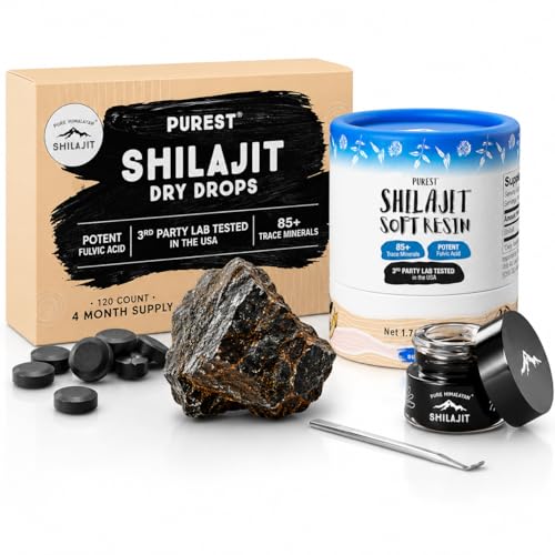 [BRSRYYYTOJ5QYEQY] Pure Himalayan Shilajit Bundle | Dry Drops + Soft Resin | 100% Pure Natural Shilajit Grade A Max Potency | 85+ Trace Minerals & Fulvic Acid | 3rd Party US Lab Tested
